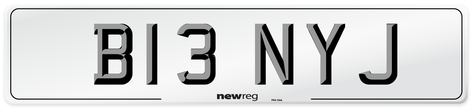 B13 NYJ Number Plate from New Reg